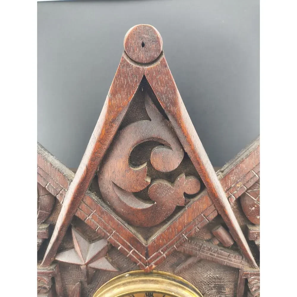Antique 1867 John Haley Bellamy Masonic Clock Niles Ward & Co Charlestown MA